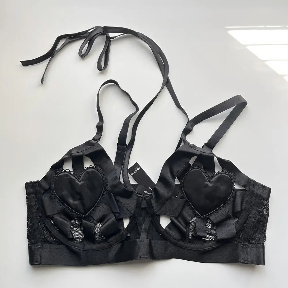 Torrid Cut Out Strappy Bra Heart Cage Harness Longline Bralette Lingerie Plus 2X